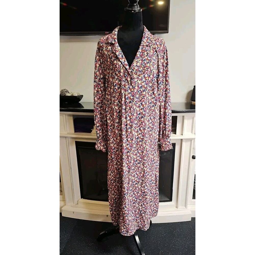 H&M Dress Womens XL Floral Print Midi Length Tiered Boho